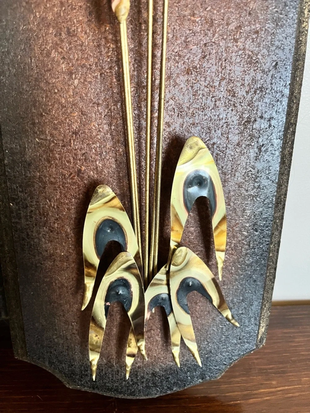 Vintage Style Brown Wall Plaque Set with Golden Accents - Home Wall Decor - Picture 6 of 8